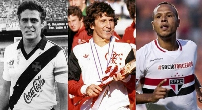 Roberto, Zico e Luís Fabiano marcaram mais de 100 gols no Brasileiro