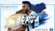 Grêmio oficializa a chegada do atacante colombiano Miguel Borja