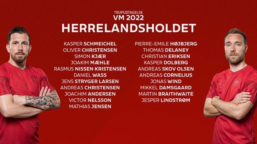 Kasper Hjulmand escolheu apenas 21 nomes para as 26 vagas disponíveis para convocação