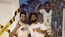 Gabigol recebe indicação de artista da ex-namorada e homenageia ídolos em arte na parede da nova casa