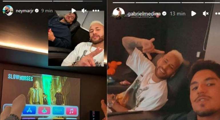 Neymar e Medina são amigos de longa data e se reencontraram para curtir um cineminha