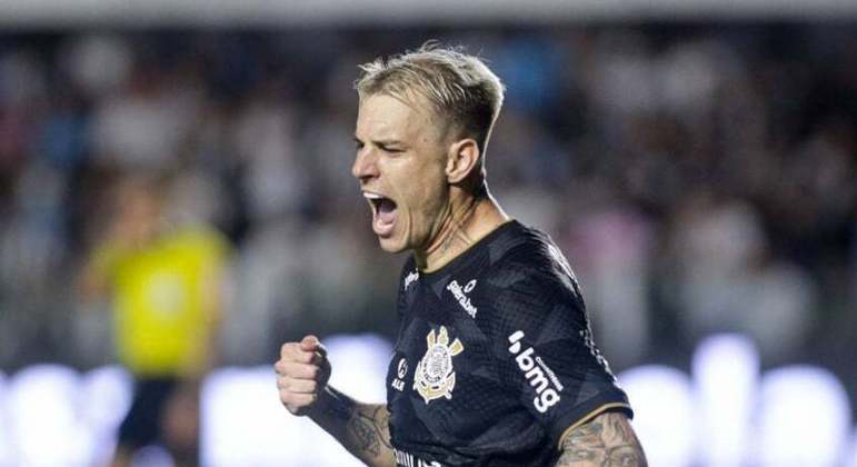 Róger Guedes comemora gol pelo Corinthians
