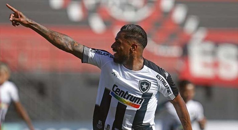 Diego Gonçalves comemora o gol da vitória do Botafogo em Pelotas