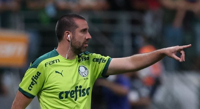 João Martins substituiu Abel Braga, suspenso, no banco de reservas do Palmeiras
