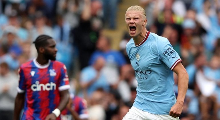 Haaland marcou três vezes contra o Crystal Palace