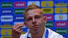 Em coletiva, jogador da Ucrânia vai às lágrimas antes de jogo contra a Escócia