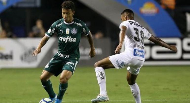 Lance da última vitória do Santos sobre o Palmeiras
