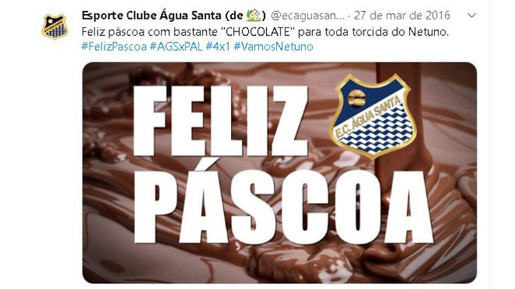 Não só isso, mas o clube também aprovou a data do domingo de páscoa para celebrar o dia de chocolate sobre o Palmeiras