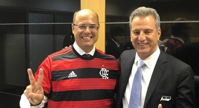 Com o governador do Rio, Witzel. Landim sabe a força que o Flamengo tem