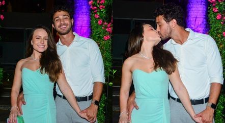 Larissa Manoela e André Luiz Frambach se beijam no casamento de Rodrigo Fagundes