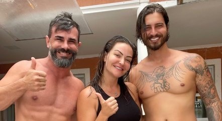 Laura Keller com ex-marido, Jorge, e o ex-namorado, Gustavo
