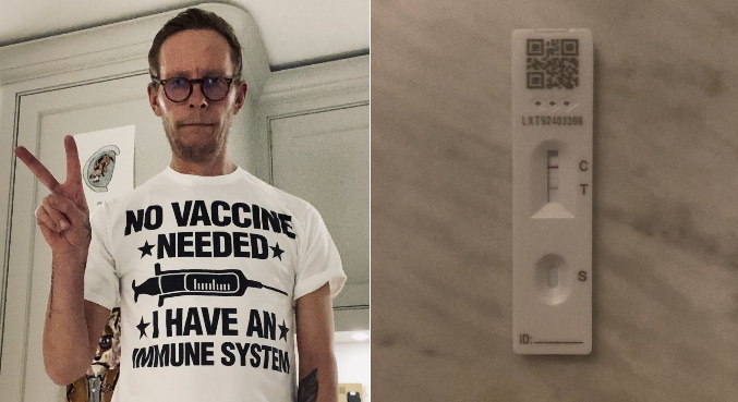 Laurence Fox foi diagnosticado com Covid três dias após fazer post antivacinas
