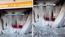 Viralizou: vídeo mostra lava-jato totalmente congelado após passagem de tempestade