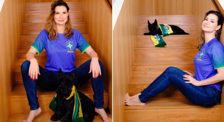 A atriz&nbsp;Lavinia Vlasak publicou um v&iacute;deo muito bem acompanhada para entrar no clima do jogo: 