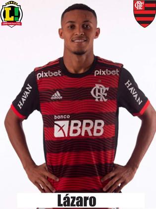 Lázaro: 6,5 – Foi decisivo para o Flamengo.  Fez a movimentação correta para aparecer na área, fazer o gol e manter o Rubro-Negro vivo na competição.