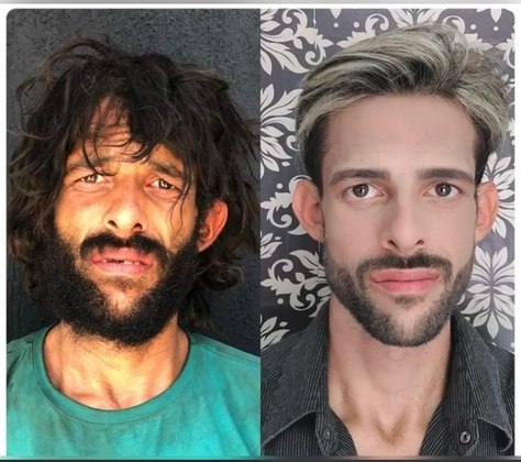 É pelas redes sociais que o cabeleireiro compartilha diversas imagens em que mostra o antes e depois, além de vídeos com as histórias dessas pessoas