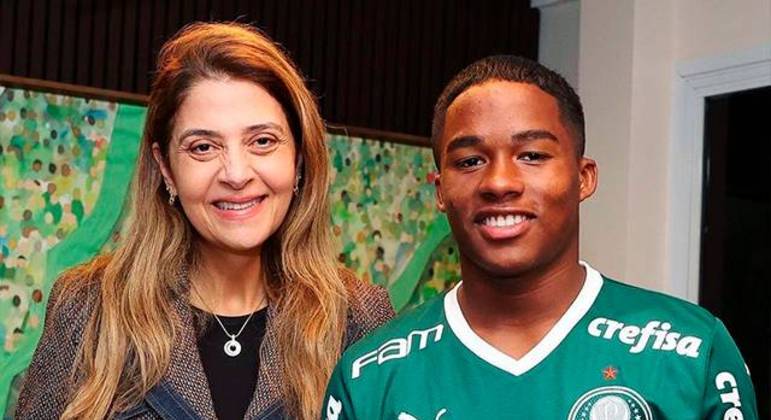 Leila e Endrick. Não houve como a presidente evitar a venda. O Real Madrid pagou a multa do jogador