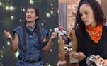 Já Marina Ferrari e Aline Mineiro usaram o adereço um pouco mais larguinho e em formato de triângulo