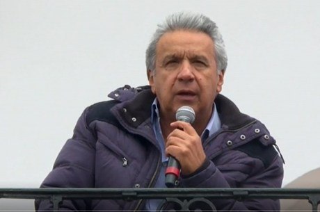 Lenín Moreno fez discurso
 no palácio presidencial