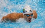 Leonardo de Deus de Brasil está na semifinal dos 200m borboleta, nos Jogos de Tóquio