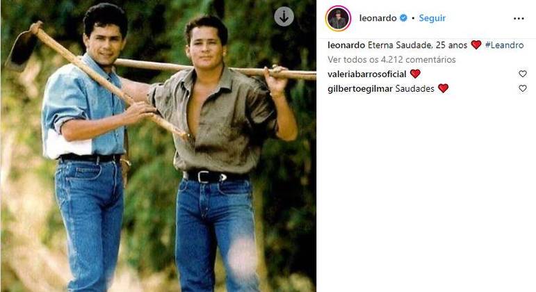 Leonardo faz homenagem para Leandro nos 25 anos da morte do irmão