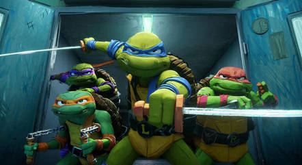 Leonardo, Michelangelo, Donatello e Raphael em 'As Tartarugas Ninja: Caos Mutante'