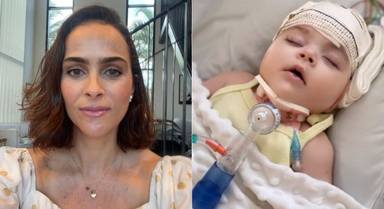 Leticia Cazarré mostra a filha Maria Guilhermina internada