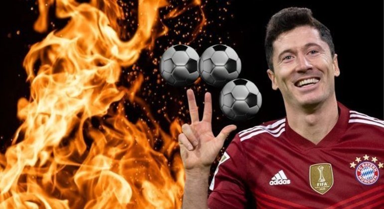 O Lewy, nos 7 X 1 do Bayern, três gols em menos de 23 minutos