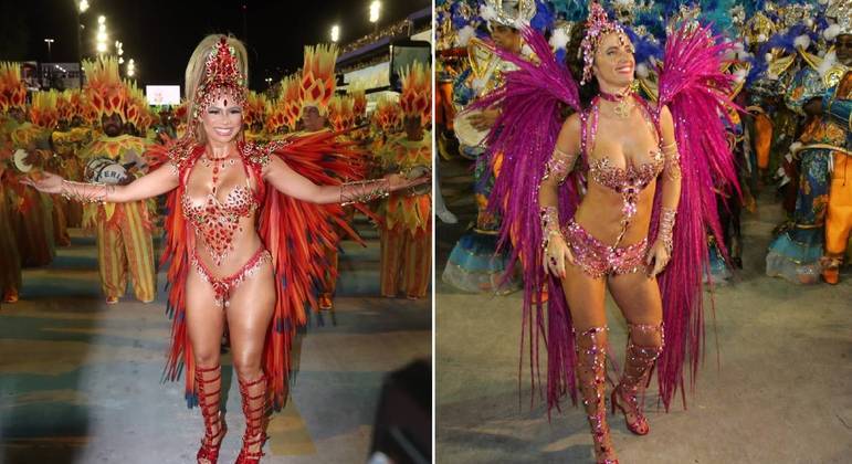 Lexa, rainha da Unidos da Tijuca, desfilou com fantasia inspirada na que Luma de Oliveira usou em 2005 pela Caprichosos de Pilares