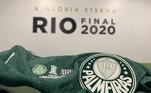 Nas redes sociais, Palmeiras exibiu camisa da finalíssima. 'Fardamento pronto para a batalha de hoje'