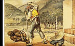 Feitores açoitando negros na roça, 1828.Aquarela, 15 x 19,8cm. Coleção Museus Castro Maya Ibram. Foto Horst MerkelJean-Baptiste DEBRET (1768-1848)