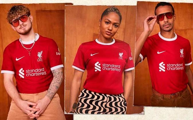 Liverpool: camisa 1 (lançada oficialmente) / fornecedora: Nike