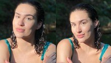 Lívian Aragão posa sem maquiagem em meio à natureza e recebe elogios: 'Beleza natural'