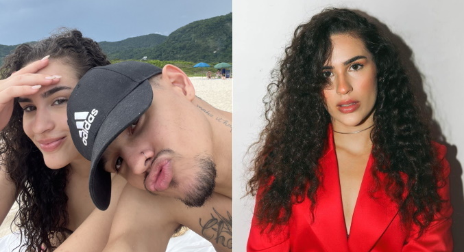 Na praia, Lívian Aragão confirmou seu relacionamento com o influenciador
 Jota