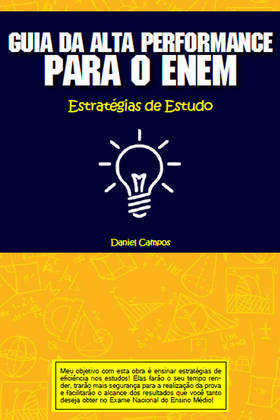 Guia da alta performance para o Enem: o livro traz estratégias para o vestibulando otimizar o seu tempo de estudo. A obra é composta por sete capítulos: como a sua personalidade pode estar te sabotando para o Enem; como planejar a rotina de estudos; dicas de saúde e alimentação para ir bem nos estudos; materiais escolares específicos que vão reduzir o seu tempo de estudo e de realização da prova; estratégias práticas de estudo, memorização, concentração, leitura dinâmica, dentre outras; melhores fontes de informação sobre a parte técnica da prova e como um estudante deve proceder nos dias de prova para potencializar seus acertos