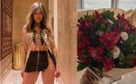 Liziane Gutierrez posta foto de buquê