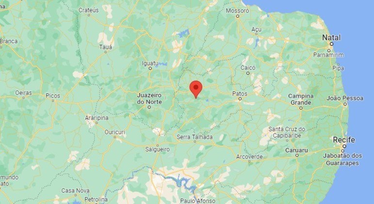 O radiotelescópio está localizado entre Juazeiro do Norte e Patos