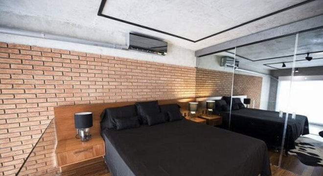 Loft com quarto no mezanino Projeto de Carla Cuono