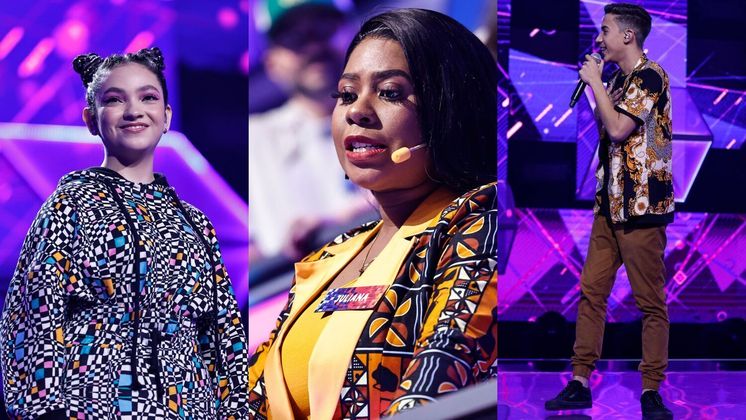 EstampasAs roupas estampadas foram um show à parte no palco e no painel! Yasmin apostou em um vestido moderno com capuz e cintura marcada!A jurada convidada, Juliana Napaua, arrasou com blazer cheio de referências à cultura africana E Gabriel Nieba esbanjou estilo com camisa sedosa em tons de dourado e preto!