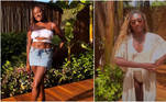 Sarah Aline botou um cropped branco e recortado e uma minissaia jeans para aproveitar a tarde de sol com samba e feijoada na quinta-feira. Já na tarde desta sexta (13), ela escolheu um maiô branco, com alças de correntes douradas, para um passeio em alto-mar. Como sobreposição, a influenciadora usou uma saída de praia de crochê com franjas