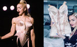 A primeira peça não poderia ser outra além do icônico corset com busto pontudo, assinado por Jean Paul Gaultier. A peça foi usada pela rainha do pop durante sua terceira turnê mundial, a Blond Ambition Tour, lançada para acompanhar o quarto álbum de estúdio de Madonna, Like a Prayer