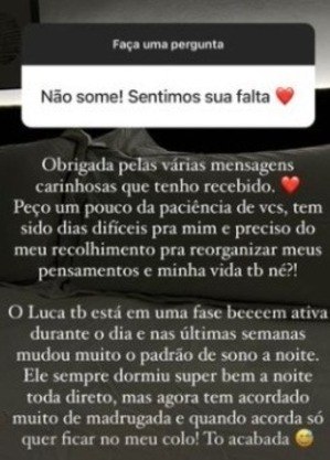 Lorena desabafou em conversa com fãs
