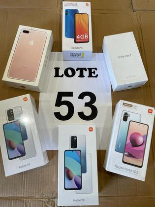 Quatro iPhones e quatro celulares Xiaomi estão no lote 53. Para comprar, será preciso gastar pelo menos R$ 1.300