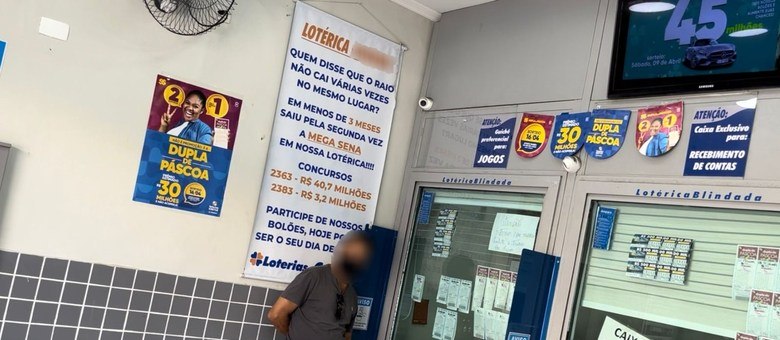 Casa lotérica onde Anselmo ganhou R$ 25 milhões em maio de 2021 (Luís Adorno/Record TV)