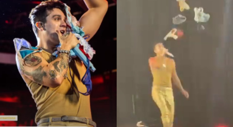 Fãs jogam calcinhas em palco de show de Luan Santana