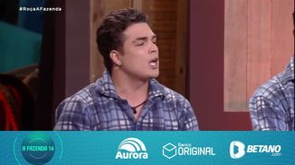 Lucas avisa que vai colocar Kerline na Roça caso vire o novo Fazendeiro (Reprodução/RecordTV)