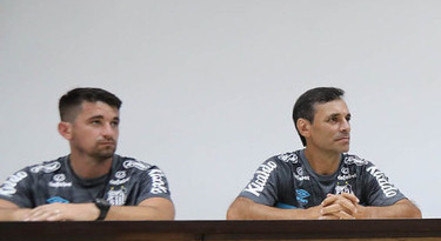 Lucas Ochandorena e Fabián Bustos no Santos