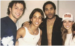 Lucas Lima (à esq.), Júnior e Lenny Kravitz (centro) e Sandy (à dir.)