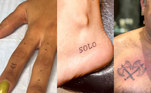 O pai de Anitta aproveitou a ocasião para tatuar dois machados. A cantora também fez tatuagens minimalistas nos dedos, um 
