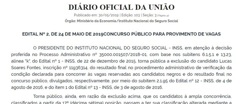 Exoneração foi publicada em 24 de maio